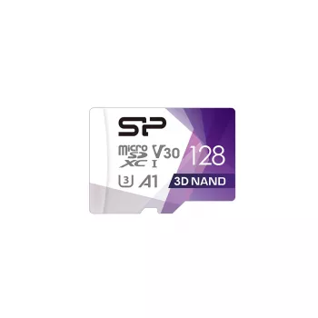 Silicon Power Cartão de memória microSDXC 128GB Superior Pro UHS-I U3 V30 A1 com adaptador SD