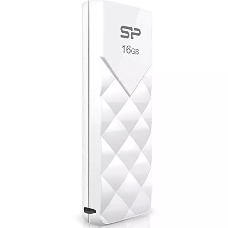Pen USB Silicon Power 16GB USB 2.0, Design Retrátil sem Tampa, Branco