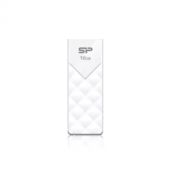 Pen USB Silicon Power 16GB USB 2.0, Design Retrátil sem Tampa, Branco