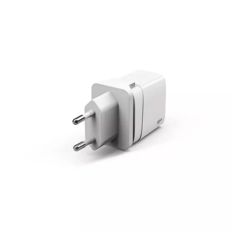 Silicon Power Boost Charger QM16 Carregador de viagem de 20W, USB-A + USB-C, fichas EU/US/UK/AU, branco