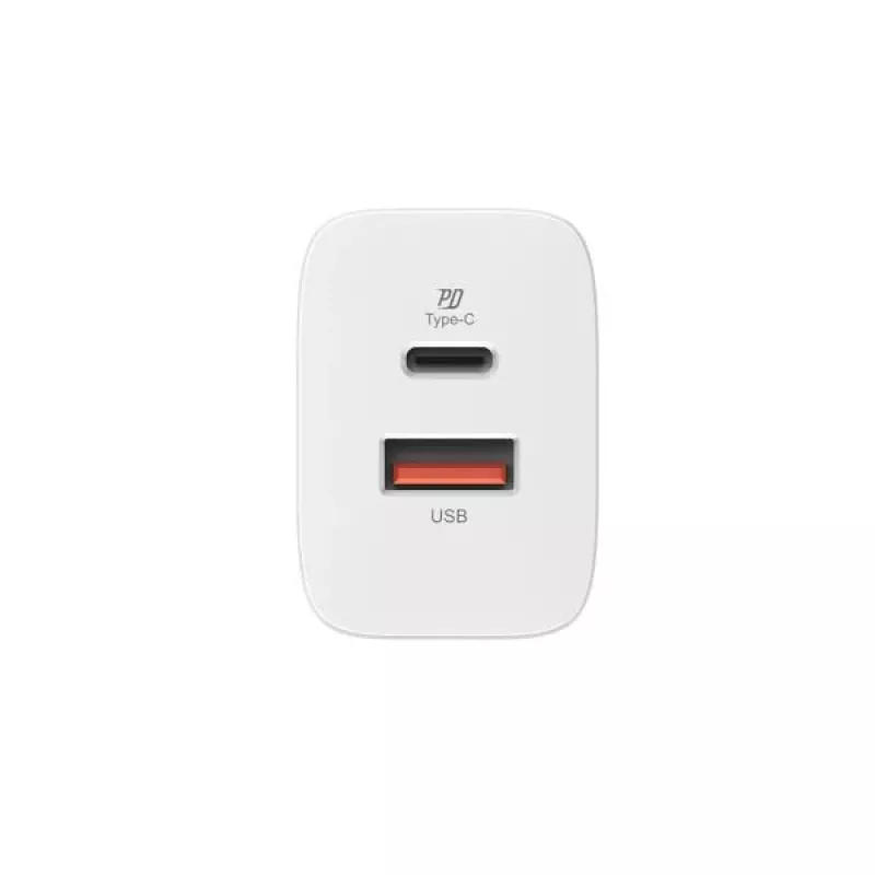 Silicon Power Boost Charger QM16 Carregador de viagem de 20W, USB-A + USB-C, fichas EU/US/UK/AU, branco
