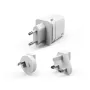 Silicon Power Boost Charger QM16 Carregador de viagem de 20W, USB-A + USB-C, fichas EU/US/UK/AU, branco