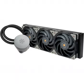 Refrigeração líquida tudo-em-um para CPU SilverStone Hailstone 360 preta 360mm ARGB