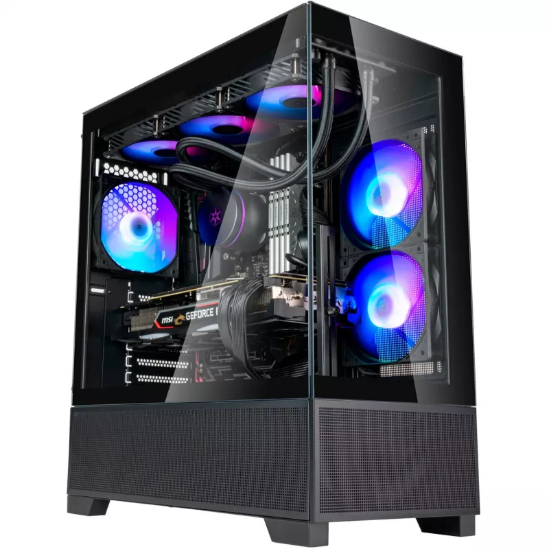 Caixa Mid-Tower SilverStone Lucid 05 Black 270° Panoramic Glass Design