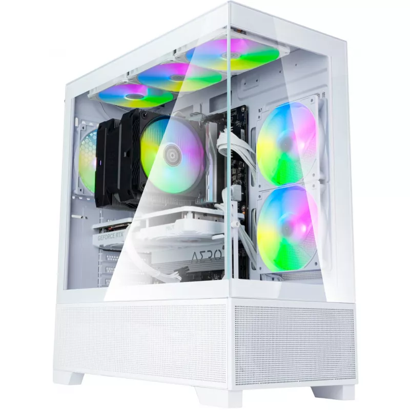 Caixa Mid-Tower SilverStone Lucid 05 White 270° Panoramic Glass Design