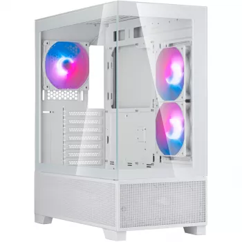 Caixa Mid-Tower SilverStone Lucid 05 White 270° Panoramic Glass Design