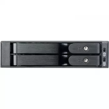 SilverStone SST-FS202B-V2 Baía de 2 x 3,5 polegadas SATA Hot-Swap para Baía de 5,25 polegadas - Preto