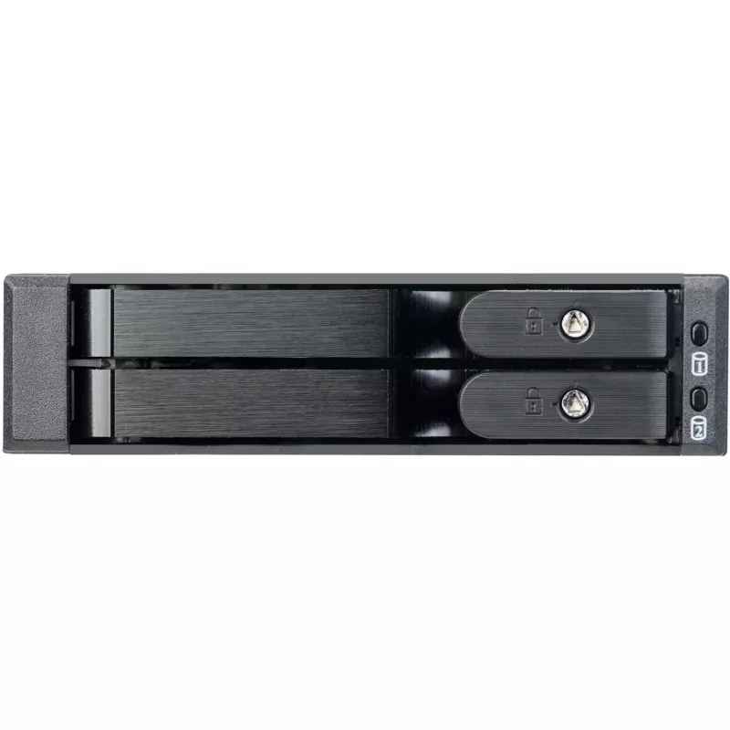 SilverStone SST-FS202B-V2 Baía de 2 x 3,5 polegadas SATA Hot-Swap para Baía de 5,25 polegadas - Preto