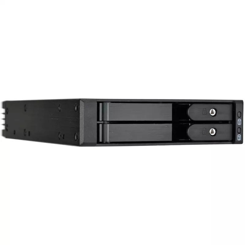SilverStone SST-FS202B-V2 Baía de 2 x 3,5 polegadas SATA Hot-Swap para Baía de 5,25 polegadas - Preto