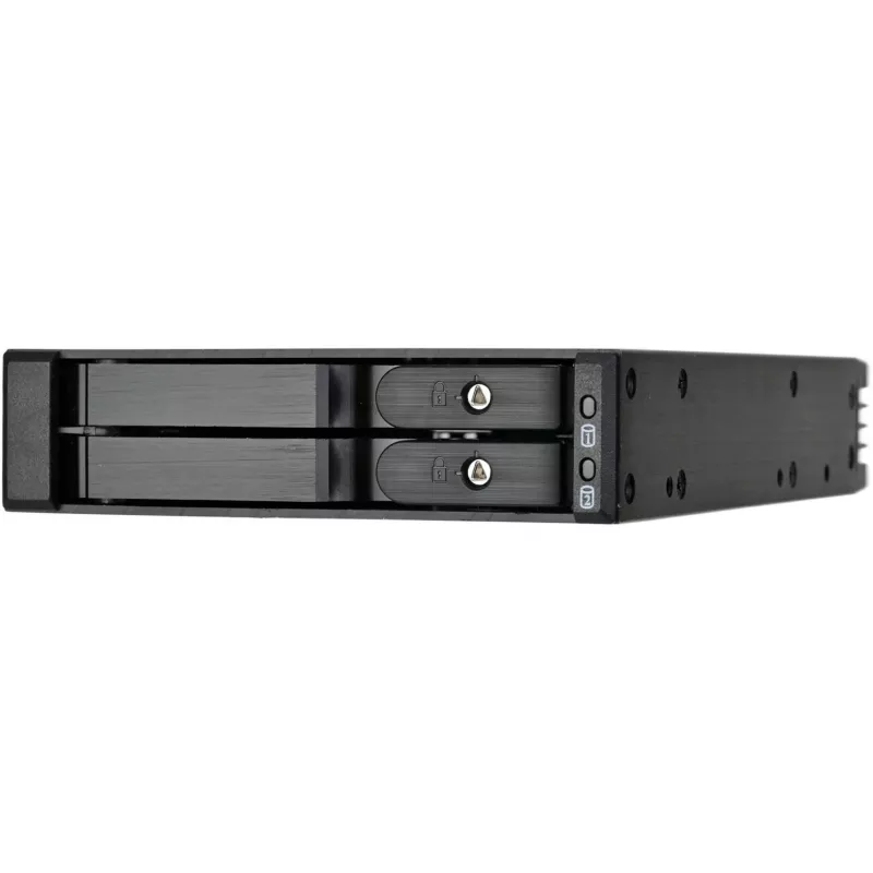 SilverStone SST-FS202B-V2 Baía de 2 x 3,5 polegadas SATA Hot-Swap para Baía de 5,25 polegadas - Preto