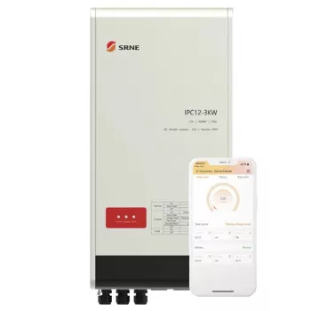 Inversor/carregador monofásico SRNE 3kW 48V híbrido off-grid onda sinusoidal pura