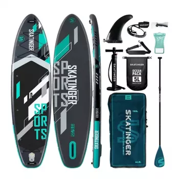 Prancha de stand-up paddle insuflável SKATINGER Grey desportiva 350x89x15 cm