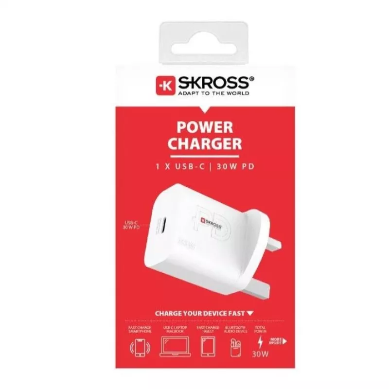Skross Power Charger UK Carregador USB 30W PD Branco