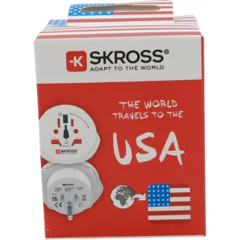 SKROSS Adaptador de viagem mundial com 2 portas USB, branco (1.500221C-E)