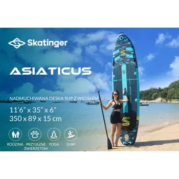 Prancha de stand-up paddle insuflável SKT ASIATICUS 350x89x15 cm Yoga