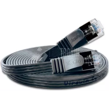 Cabo patch Ethernet slim Cat6 U/FTP Wirewin 0,5 m preto PKW-STP-SLIM-KAT6 0.5 SW