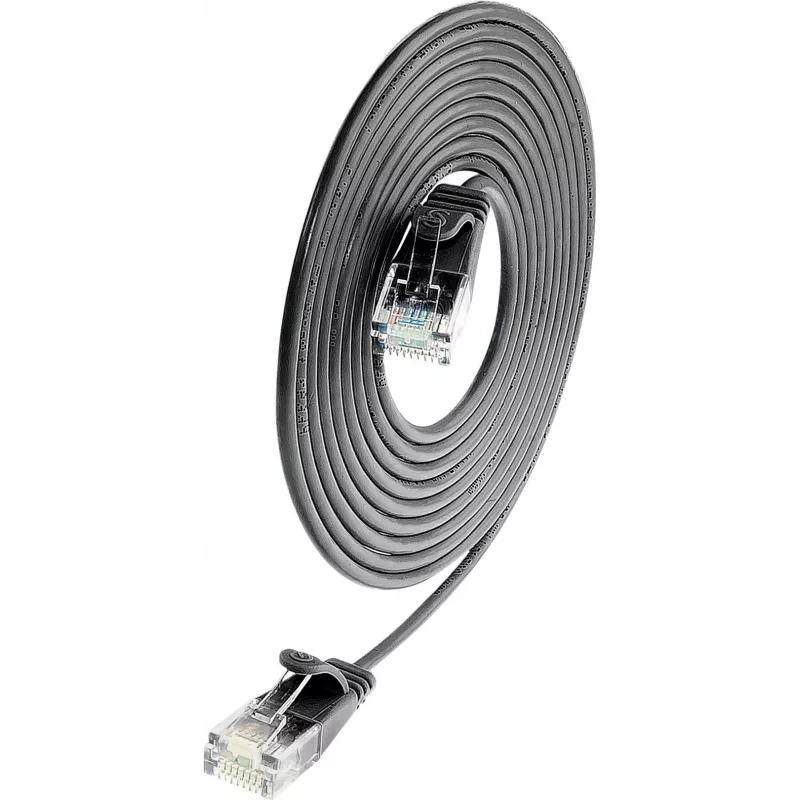Wirewin SLIM UL6 10 SW - cabo de rede SLIM-Light Cat.6, U/UTP, 10 m, preto PKW-LIGHT-K6 10.0 SW
