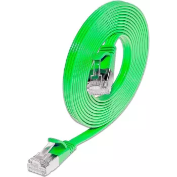 Cabo de rede Ethernet Slim Cat6 U/FTP Wirewin Triotronik 0,15 m, ficha RJ-45 macho para macho, verde PKW-STP-SLIM-KAT6 0.15 GN