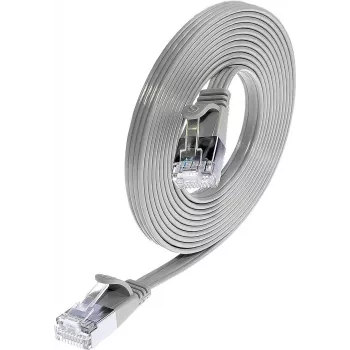 Cabo de rede Ethernet slim Wirewin Triotronik Cat6 U/FTP, 3m, ficha RJ-45 macho para macho, cinzento PKW-STP-SLIM-KAT6 3.0