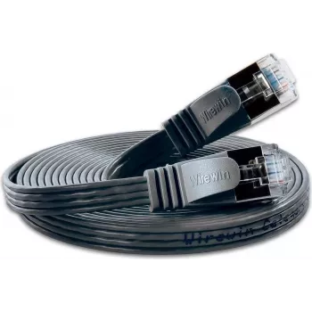 Wirewin Triotronik PKW-STP-SLIM-KAT6 5.0 SW Cabo de rede Ethernet Cat6 U/FTP Slim, ficha RJ45 macho para macho, 5m, preto