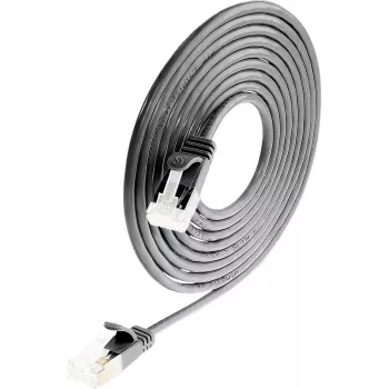 Cabo de rede Wirewin Light redondo U/FTP Cat 6a preto 1,5 m fino flexível blindado PoE PKW-LIGHT-STP-K6A 1.5 SW