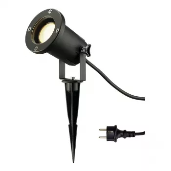 SLV Nautilus Projetor de jardim com espeto 227410 GU10 IP65 com estaca de terra e cabo de 1,5 m preto