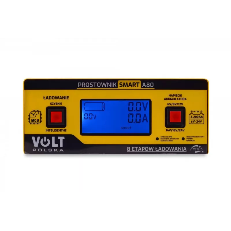 Smart Volt Rectifier Poland 6V/12V/24V 15A A80 carregador de bateria inteligente