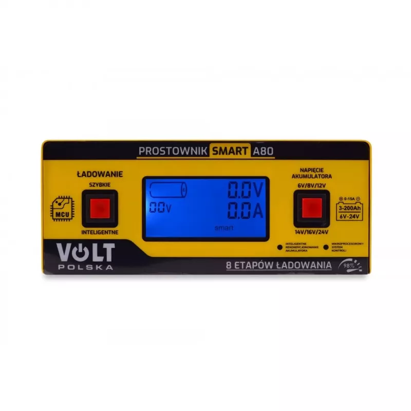 Smart Volt Rectifier Poland 6V/12V/24V 15A A80 carregador de bateria inteligente