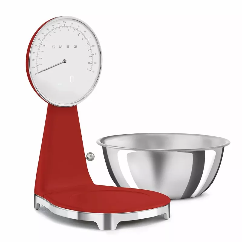 SMEG Balança de cozinha analógica e digital vermelha KSF01RDWW