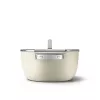 Panela de Barro Smeg CSF2412CRM, 24 cm, Revestimento Antiaderente Cerâmico, Pega em Aço Inoxidável, Creme Mate