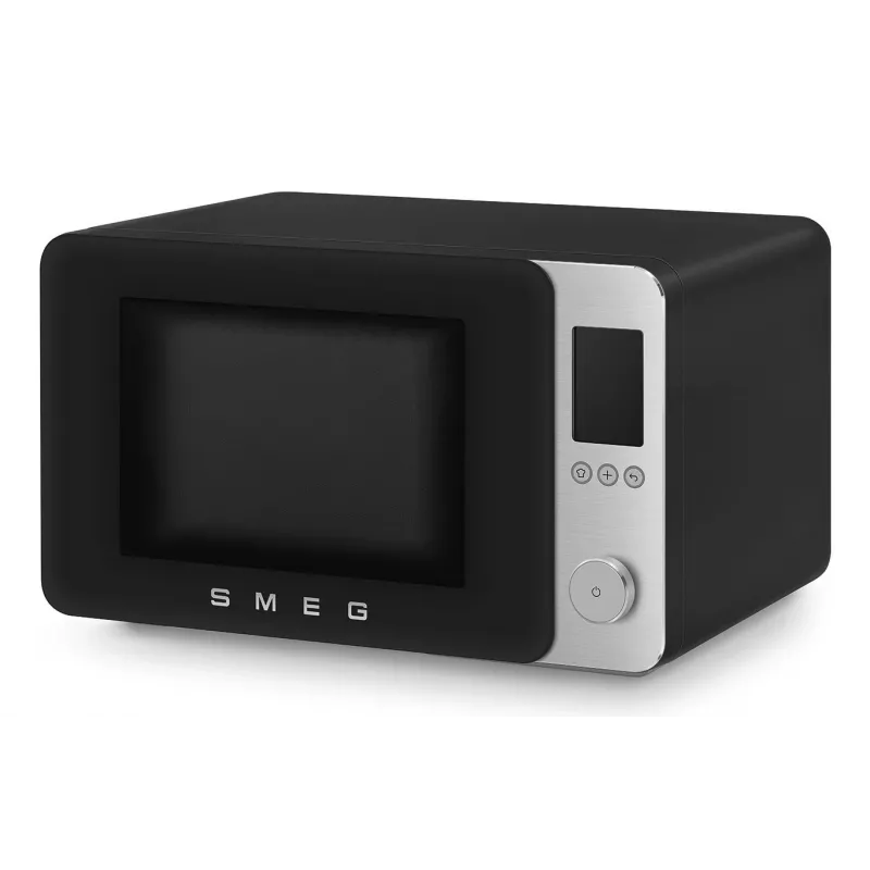 Micro-ondas combinado Smeg MOC02BLMEU, 9 funções, 2100 W, preto mate