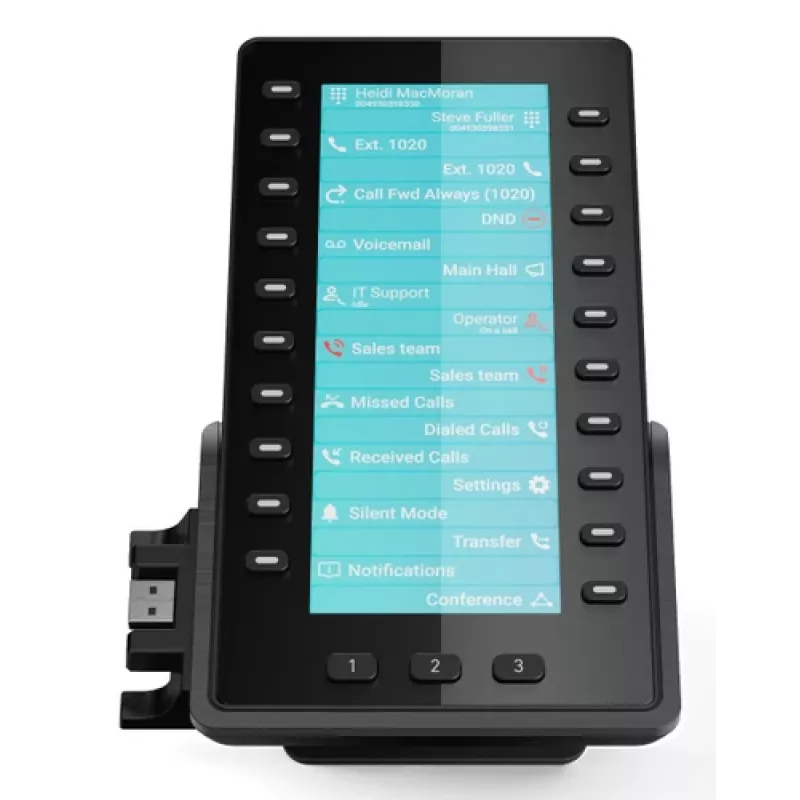 Módulo de expansão Snom D8C para telefones IP D862/D865, ecrã colorido 4,3 inch, 48 teclas programáveis, USB, preto