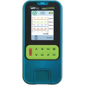 Softing Psiber CableMaster Testador de cabos de rede PoE com deteção PoE e teste de carga 226102