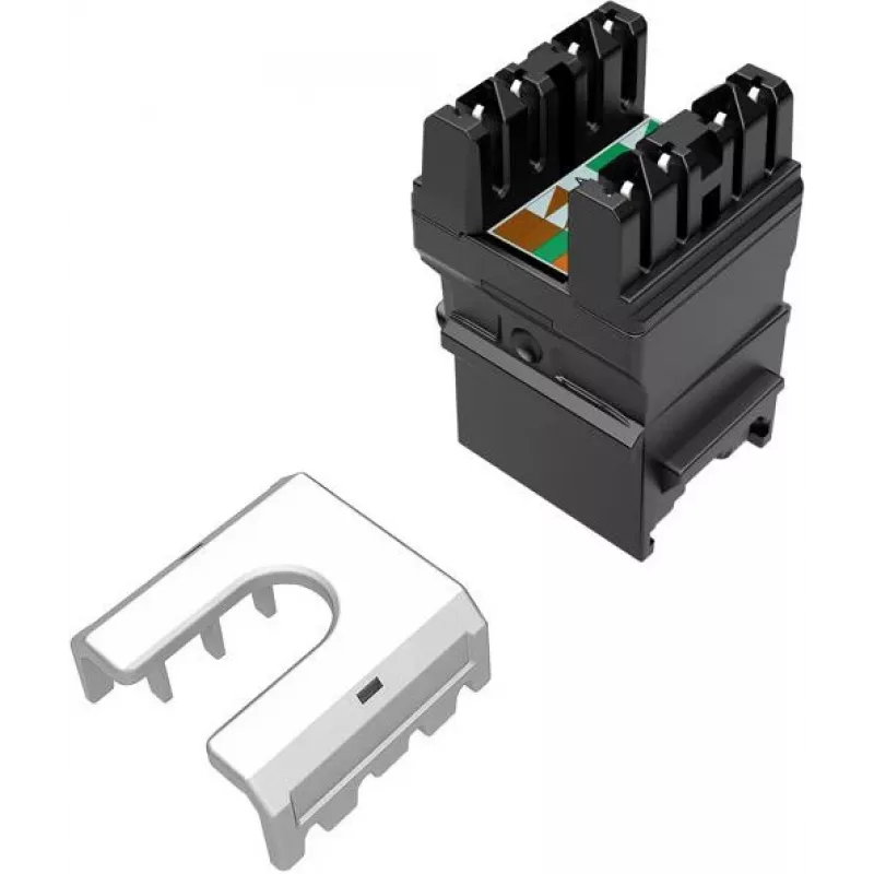 Tomada keystone SOLARIX Cat.6 UTP RJ45 sem ferramentas, preta