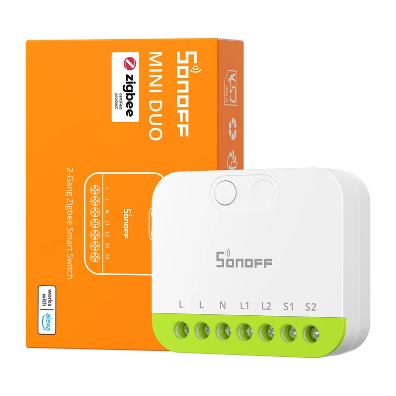 Mini interruptor ZigBee de dois canais Sonoff MINI-ZB2GS