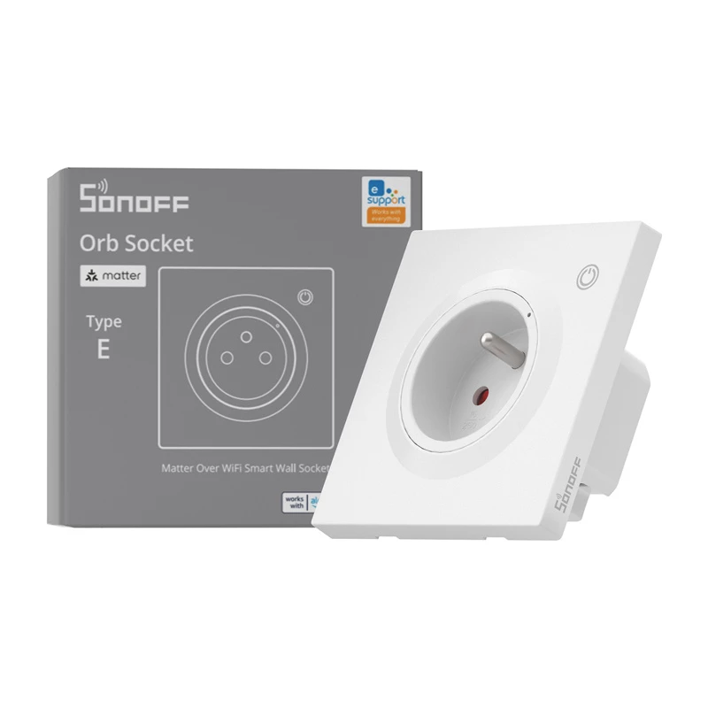 Tomada de parede inteligente Wi-Fi Sonoff WS01TPE-E (Type E)