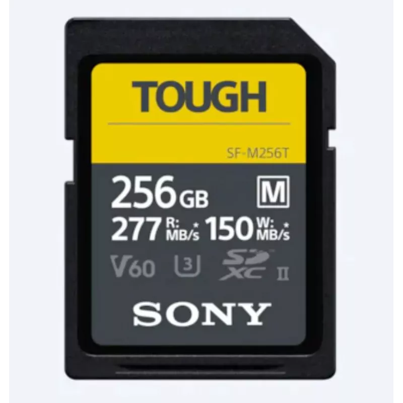 Sony SF-M256T TOUGH UHS-II Cartão de Memória SDXC 256GB V60 U3 277MB/s Leitura 150MB/s Escrita à prova de água, pó e choques