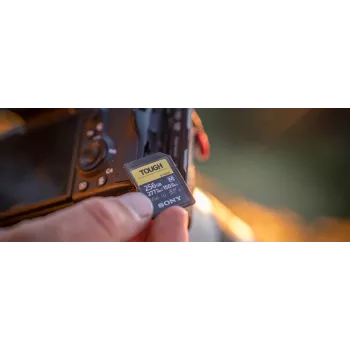 Sony SF-M256T TOUGH UHS-II Cartão de Memória SDXC 256GB V60 U3 277MB/s Leitura 150MB/s Escrita à prova de água, pó e choques