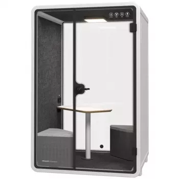 SOUNDBOX INC Soundbox Office Pod SR-M (E5) 2 Pessoas Branco – Cabine de reuniões acústica com ventilação, iluminação LED e alimentação elétrica