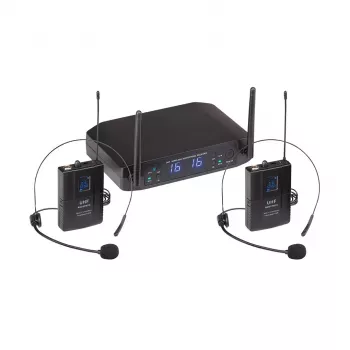 Sistema de microfone sem fios UHF de duplo canal Soundsation WF-U216PP 520-550MHz