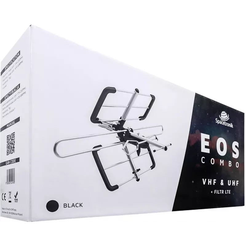 SPACETRONIK EOS Combo Black Antena passiva DVB-T/T2 EOS Combo Black (PASYWNA)