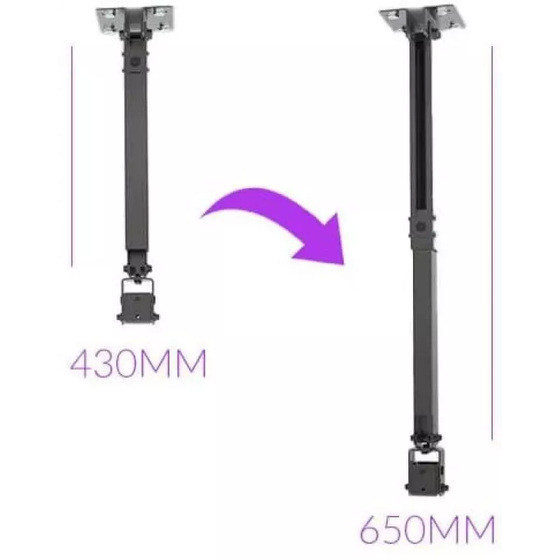Suporte universal para projetor Spacetronik SPA-P01B 2-em-1 teto/parede, 15 kg, aço, preto