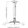 Suporte universal para projetor Spacetronik SPA-P01B 2-em-1 teto/parede, 15 kg, aço, preto