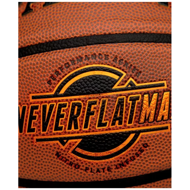 Spalding Neverflat Max bola de basquetebol indoor/outdoor, castanho