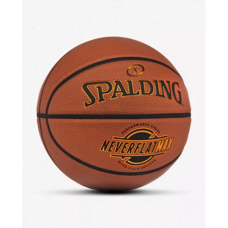 Spalding Neverflat Max bola de basquetebol indoor/outdoor, castanho
