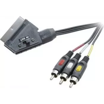 SpeaKa Professional Cabo SCART para 3x RCA Composite AV 2 m preto SP-7869848