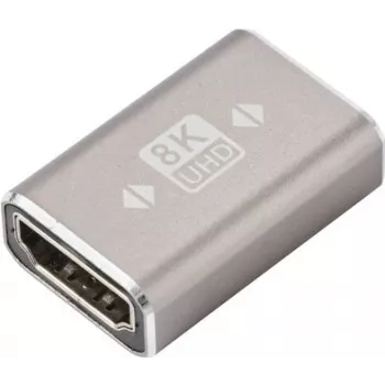 SpeaKa Professional SP-11301992 Adaptador HDMI conector fêmea para conector fêmea 8K 60Hz 4K 120Hz alumínio cinzento