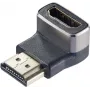 Adaptador HDMI SpeaKa Professional SP-11306836 8K 60Hz 4K 120Hz 90° para baixo angular macho para fêmea preto prateado