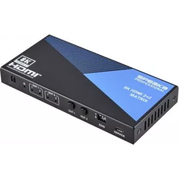 SpeaKa Professional SP-11571776 Switch de matriz HDMI 2x2 8K@60Hz Ultra HD preto
