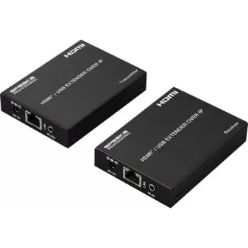 SpeaKa Professional SP-HDE-350 Extensor KVM HDMI sobre cabo de rede RJ45 com suporte de teclado e rato, 120 m, Full HD 1080p SP-12774724